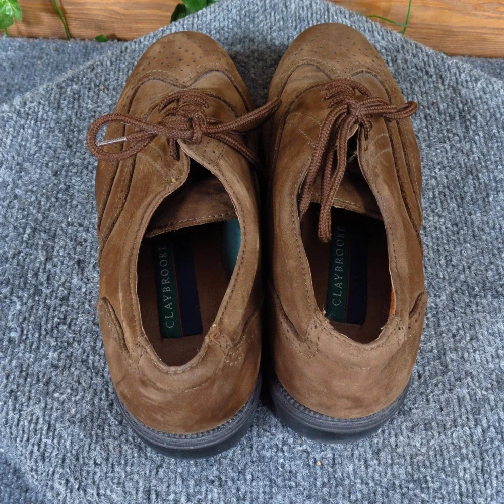 Claybrooke Montana Men Wingtip Oxford 7.5 M Dress Work Brown Leather Lug Sole